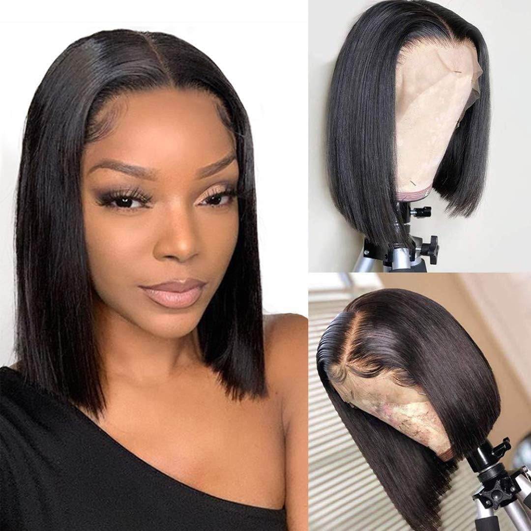 HairUGo Short Curly Wigs, Natural Curly Synthetic Wigs, 10 Inch Curly Wavy Wigs Heat Resistant Fiber Hair, Natural Afro Wigs with a Free Wig Caps For Black Women (10 12 14 + 8)