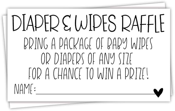Amazon.com: 50 Diaper and Wipes Raffle Tickets - Baby Shower Invitation
