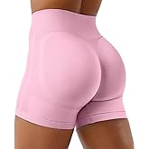 VOYJOY Workout Biker Shorts Women High Waist Seamless Hidden Scrunch Butt Lifting 4.5" Impact Yoga Gym Shorts
