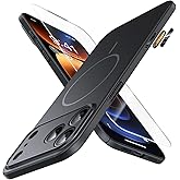 JUESHITUO Magnetic Slim Fit Case for iPhone 17 Pro Max(6.9"), Ultra Thin Matte Anti-Scratch Hard PC Cover(1X Screen Protector), OriginFit Case iPhone 17 Pro Max Compatible with MagSafe, Black