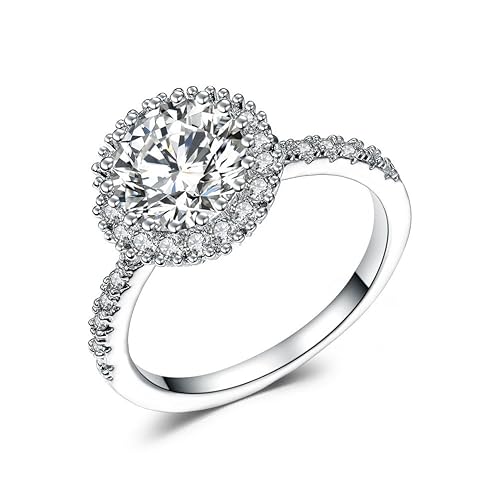 Atistic Classic Corazones y Flechas Corte 1.25 ct CZ redonda 18 K chapado en oro blanco