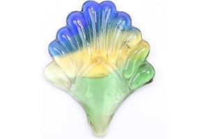 BIEYE Peacock Glass Jewels for Stained Glass Project of Crafting Tiffany Style Window Hangings Lampshades (50x41mm, Colored Glaze)