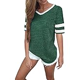 OMSJ Womens Summer Tops Casual Short/Long Sleeve T-Shirts