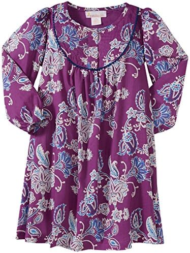 Masala Little Girls' Maya Indian Floral Dress (Toddler/Kid) - Purple - 2 Years