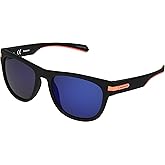 Panama Jack Men's Polarized Blue-Purple Mirror Square Sunglasses, Black, 54