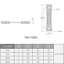 Fielect 75A 75mV DC Current Meter Shunt Resistor