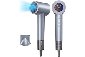 Labiim Hair Dryer, High-Speed Ionic Low Noise Blow Dryer with Brushless Motor for Fast Drying, Thermo-Control Quiet Compact Hair Blow Dryer, Hairdryer with 1 Nozzle Attachments for Home Salon Travel