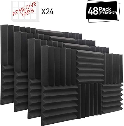 Amazon Com Dekiru 48 Paneles De Espuma Acustica 12 X 12 X 2