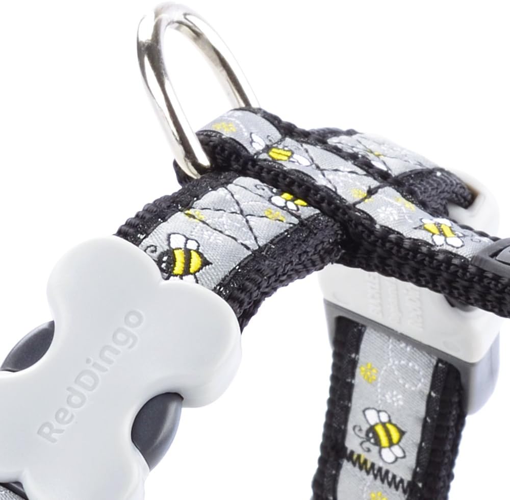 Red Dingo Classic Dog Harness Design, Bumble Bee Black, Large 25mm - Image 3