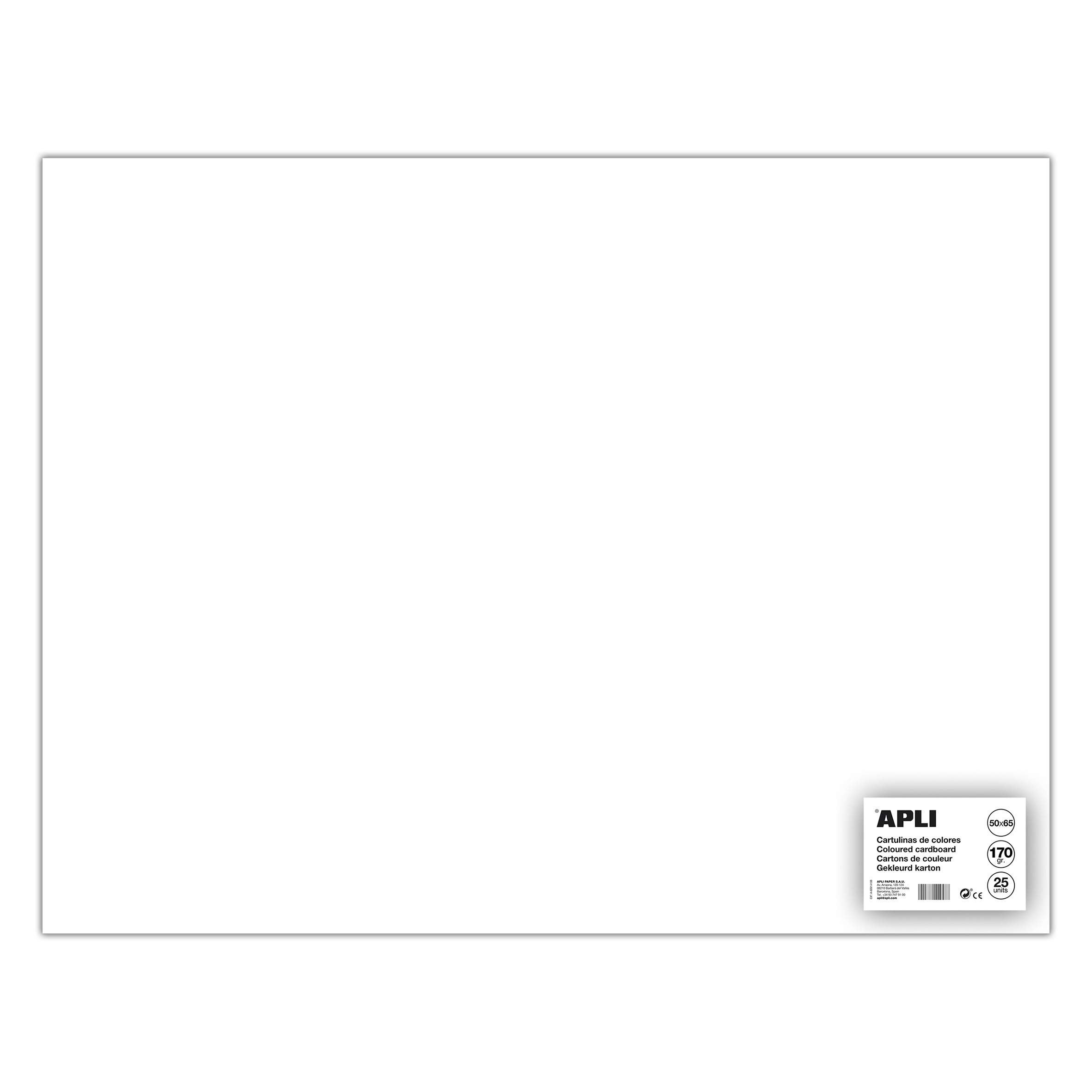 Apli 014254 500 x 650mm Card - White (Pack of 25)