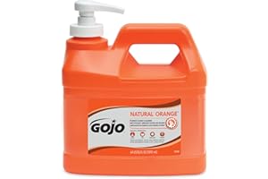 GOJO NATURAL ORANGE Pumice Hand Cleaner, 1/2 Gallon Quick Acting Lotion Hand Cleaner with Pumice Pump Bottle (Pack of 1)– 0958-04