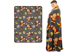 Franco Collectibles Nintendo Donkey Kong Gaming Bedding Super Soft Micro Raschel Throw, 46 in x 60 in, (Officially Licensed Product)