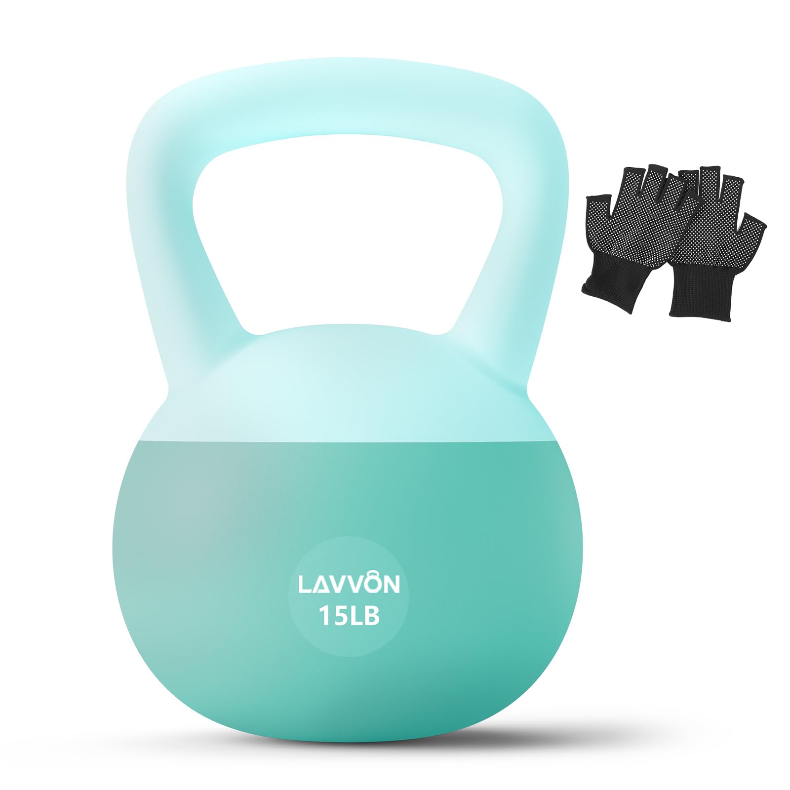Photo 1 of Soft Kettlebell - Cushioned Impact-Resistant Base and Anti-Slip, Kettle bell Anti-Slip Grip Weight for Home Workouts, Safe Strength Training Kettlebells Sets for Women & Men, With Non-slip Gloves (Green, 15 LB)