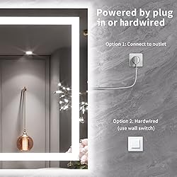 LOAAO 55"X40" LED Mirror for Bathroom, Lighted