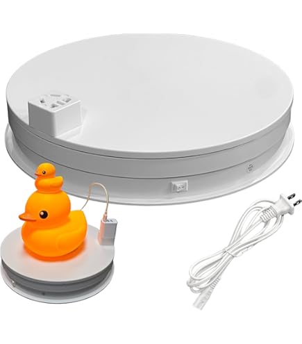 Rumoe 360° Electric Rotating Turntable For Mannequin Or Wig Display - Golden Motorized Stand