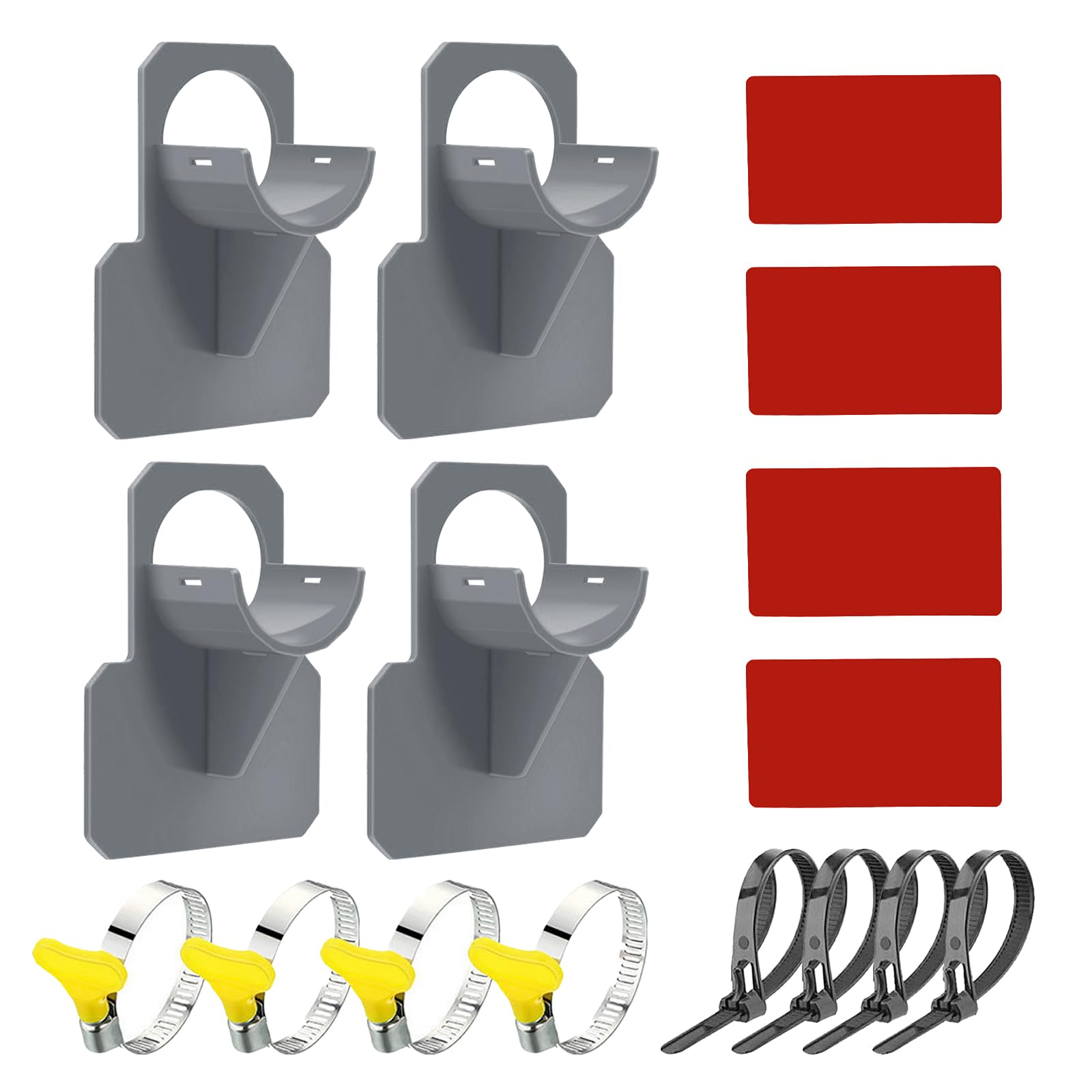 Adorila 4 Pack Swimming Pool Pipe Holders, Plastic above Ground Pool Hose Holder, Pool Hose Support Bracket for 1.46"(MAX) Diameter Hose (Grey)