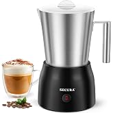 Secura Milk Frother, 17oz Stainless Steel Hot &amp; Cold Foam Maker, Classic | 304 Stainless Steel Jug, Teflon-Free &amp; BPA-Free Design, Dishwasher-Safe, 4-in-1 Foam Maker, Create Latte, Hot Chocolate
