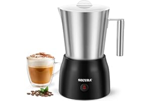 Secura 17oz Electric Milk Frother and Steamer, Stainless Steel Detachable Milk Jug, 4-in-1 Hot & Cold Foam Maker for Latte, Cappuccino & Hot Chocolate, BPA & Teflon-Free, Dishwasher Safe