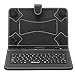 iRULU Leather USB Keyboard Case for 8-9 Inch Touch Screen Tablet with Buttons and Stand -Black