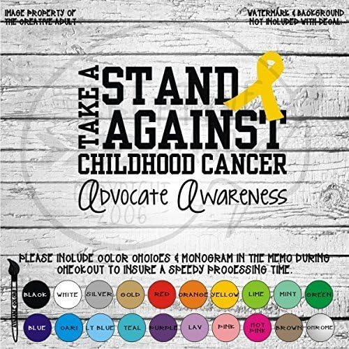 Take a Stand Against Childhood Cancer Awareness Ribbon - Vinyl Die Cut Decal Sticker