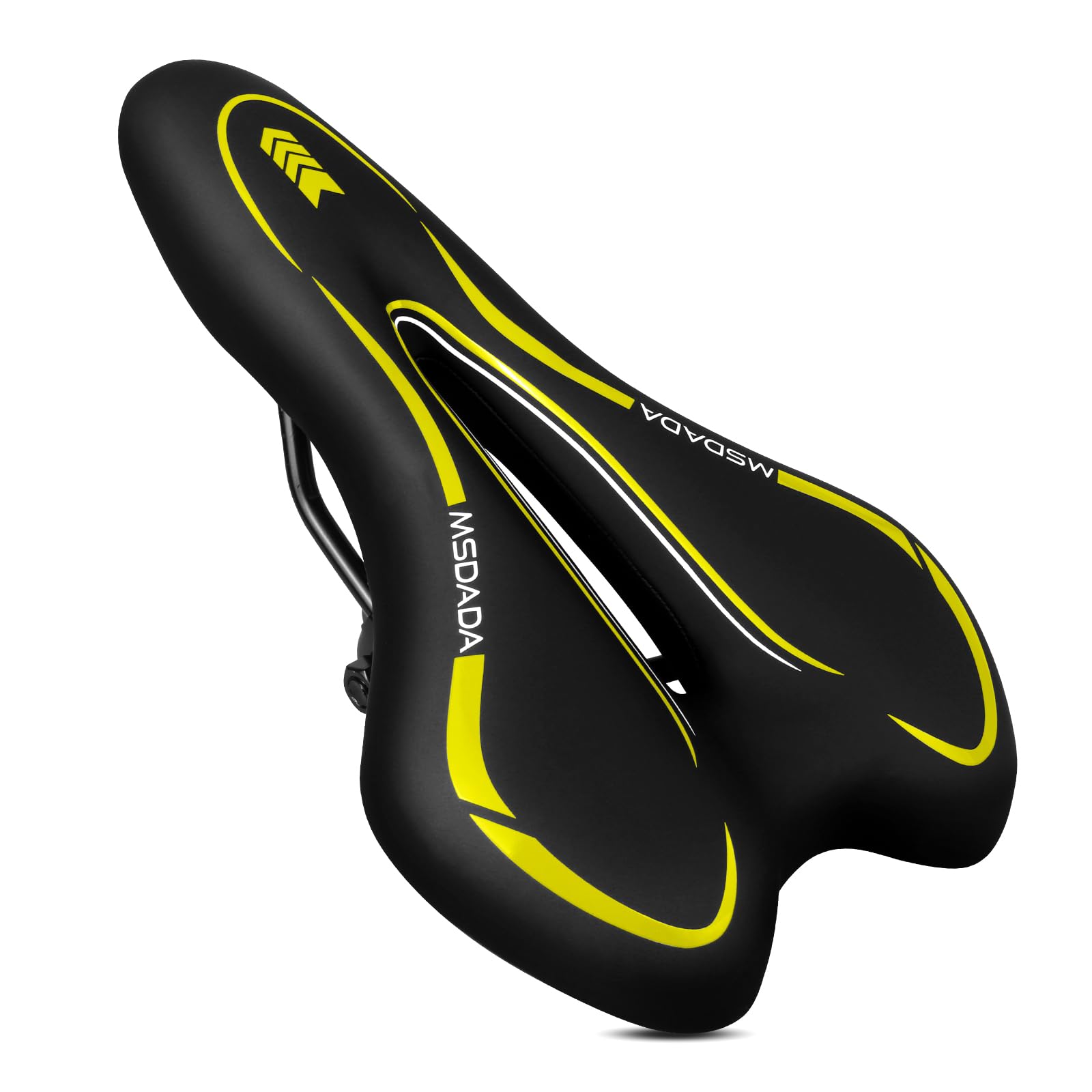 New Gel Bike Seat, MSDADA Comfortable Bike Saddle for Men & Women, Waterproof Gel Bicycle Saddles, Soft Bicycle Seat for BMX, Road Bike, Mountain Bikes, Push Bike, Exercise Bike, City Bikes(Yellow)