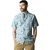 KAVU Juan Short Sleeve Micro Print Button Up Shirt - Paddle Out - S