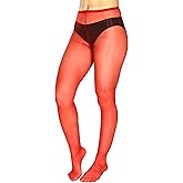Mona's Choice Ultra Sheer to Waist Glossy Tall Pantyhose (Red, 10 Denier)