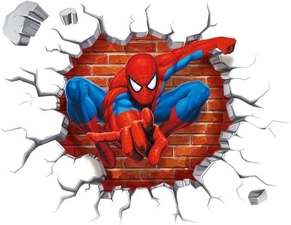 45 X 50 Cm Tres Populaire Dessin Anime 3d Spider Man Movie Sticker Mural Pour Chambre D Enfant Motif Cadeaux Home Papier Peint Enfant Amazon Fr Cuisine Maison