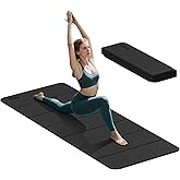 Foldable Yoga Excercise Mat 71"L x 24"W, Odourless Light Weight POE Mat For Home Fitness and Gym Workouts, 1/4 inch Non-slip design for All Types of Yoga Pilates Linen