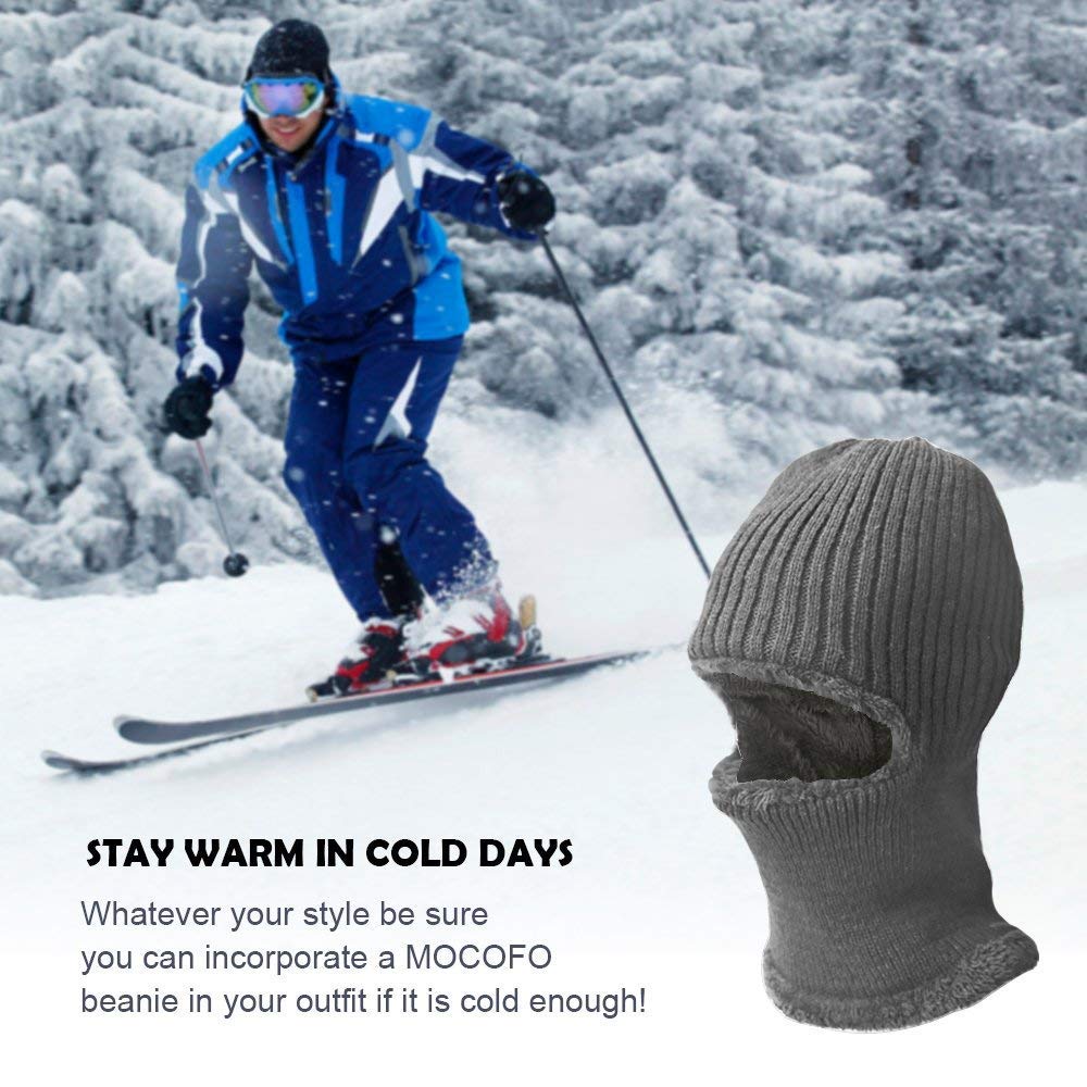MOCOFO Warm Winter Hats, 3-in-1 Knit Beanie with Flexible Neck Guard,Unisex Face Mask Riding Hat for Winter Outdoor Sports Cycling Motorcycle Ski Snowboard or Fishing