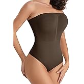 ACPLK Womens Tube Bodysuits Sexy Strapless Bodysuit Thong Tank Top Off The Shoulder One Piece Leotard