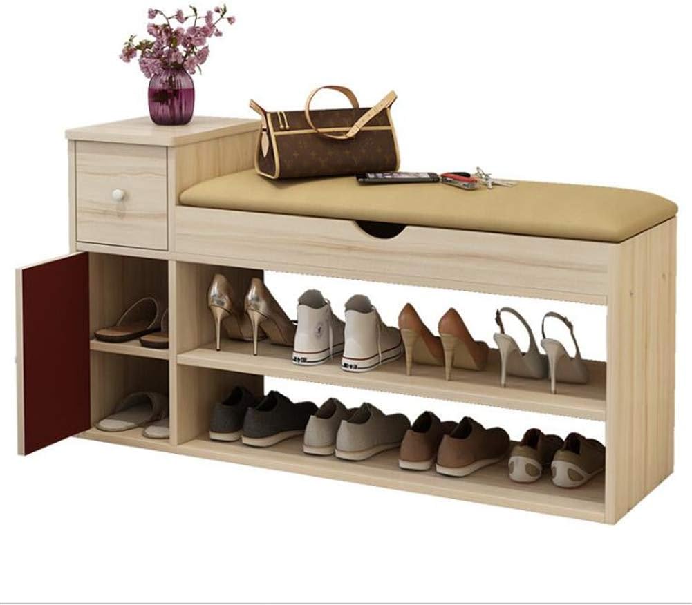 NADEUSAK Schuhbank Mit Sitz - 140cm Schuhschrank Mit Verstellbaren Regalen