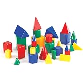 Learning Resources Mini GeoSolids | Geometric Shapes for Classroom, Math Pattern Blocks, Kids Geometry Manipulatives, 3D Shape Learning Set, Homeschool, Ages 5+