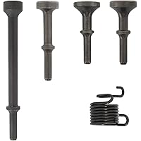 Yaetek 5 Pcs Air Hammer Bits Accessories 0.401 Inch Shank Pneumatic Chisel Air Hammer Smoothing Extended Length Tool Kit with