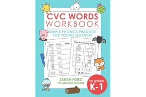 CVC Words Workbook: Simple Phonics Practice for Young Learners, CVC Words Phonics, Kindergarten Vowels, Phonics Educational W