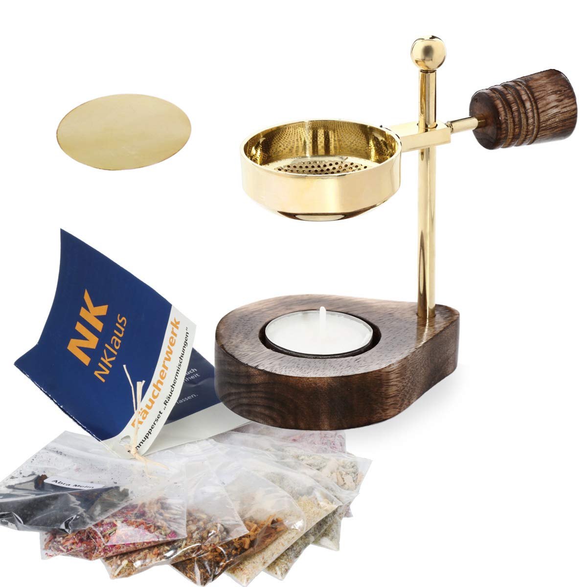NKlaus starter pack incense burner set 13tlg. with incense mixtures incense herbs 40604