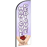 Manicure with Pedicure Feather Flag for Business Advertising 6 FT Swooper Flag for Storefronts Retailers Shops Food Trucks Events and Fairs (Flagpole Not Included)