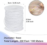 Tenn Well 1mm x 100m Elastic String White Beading Cord Jewelry Making view 4