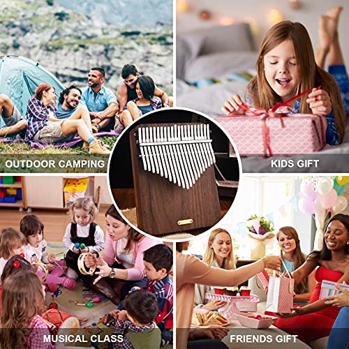 Kalimba LingTing 21 Tasti - Pianoforte Da Pollice In Legno Di Noce Per Principianti E Professionisti - Foto 6