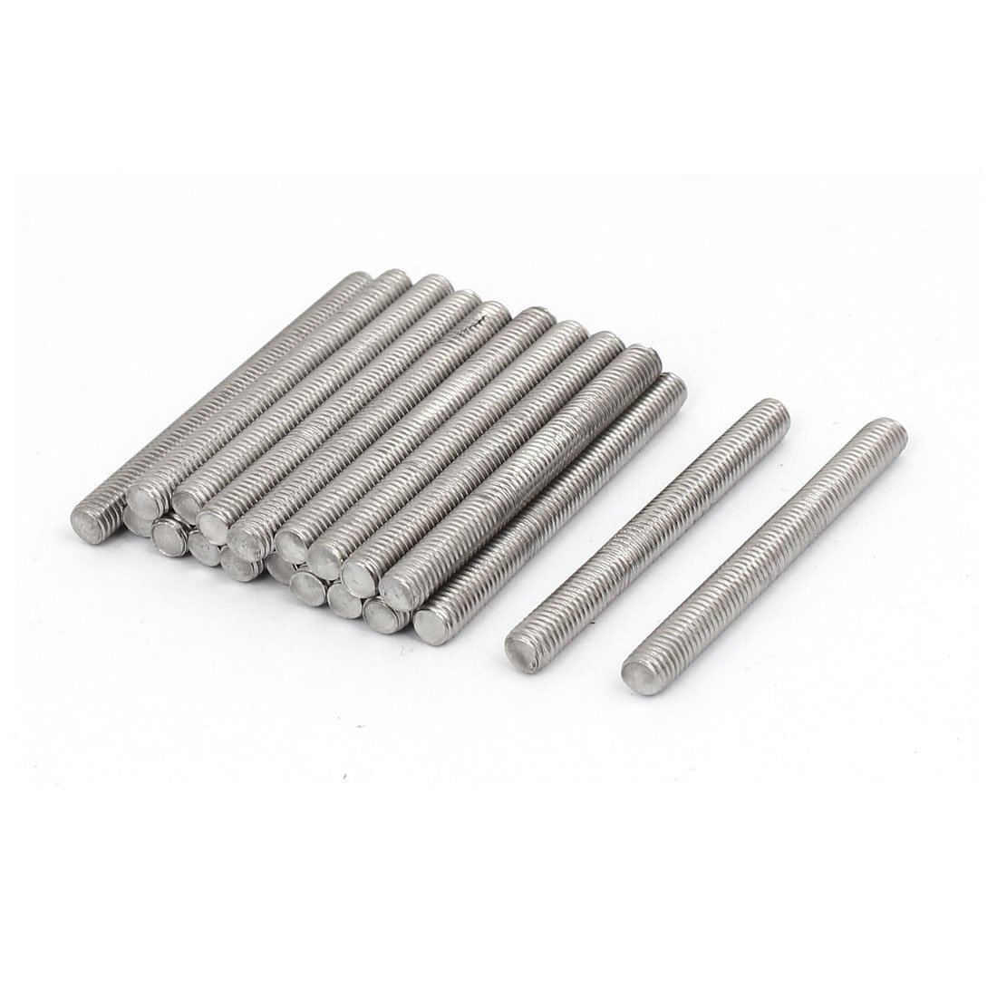Sourcingmap M5 x 50mm 304 Stainless Steel Fully Threaded Rod Bar Studs Silver Tone 20 Pcs