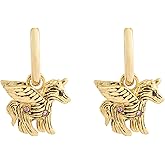 COACH Jewelry Women's Pegasus Charm Huggie Earrings
