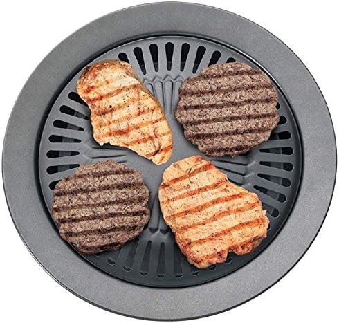 Prettyshop4246 Easy Clean High-Quality Nonstick Smokeless Indoor Stove top Over Burner Grill BBQ Meat Vegetable Healthy Lightweight