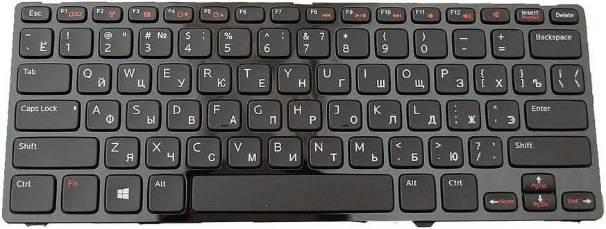 Dell KB-2X4RD Notebook Keyboard - Russian, Backlit Spare Part