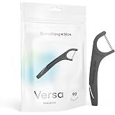 SOMETHING NICE Versa Floss Picks - Minty Fresh Twin Floss for Extra Strength with Mint Flavour - Dental Floss Picks with Tongue Scraper | Flossers with Xylitol for Enhanced Protection 90-Pack
