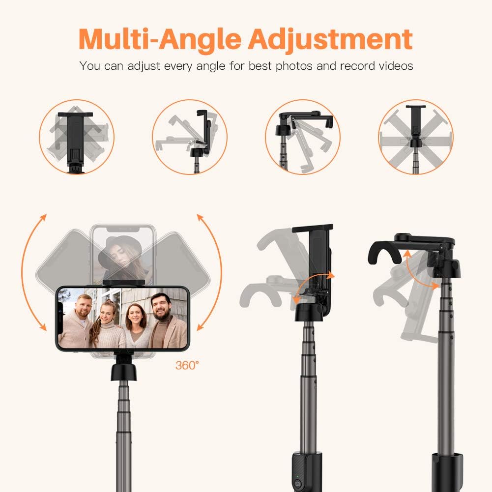 Yoozon Selfie Stick Tripod Bluetooth, Extendable Phone Tripod Selfie Stick with Wireless Remote Shutter for iPhone SE 2/11/11 Pro/11 Pro Max/Xs MAX/XR/XS/X, Galaxy S20/Note 10/S10/S9, Google and More