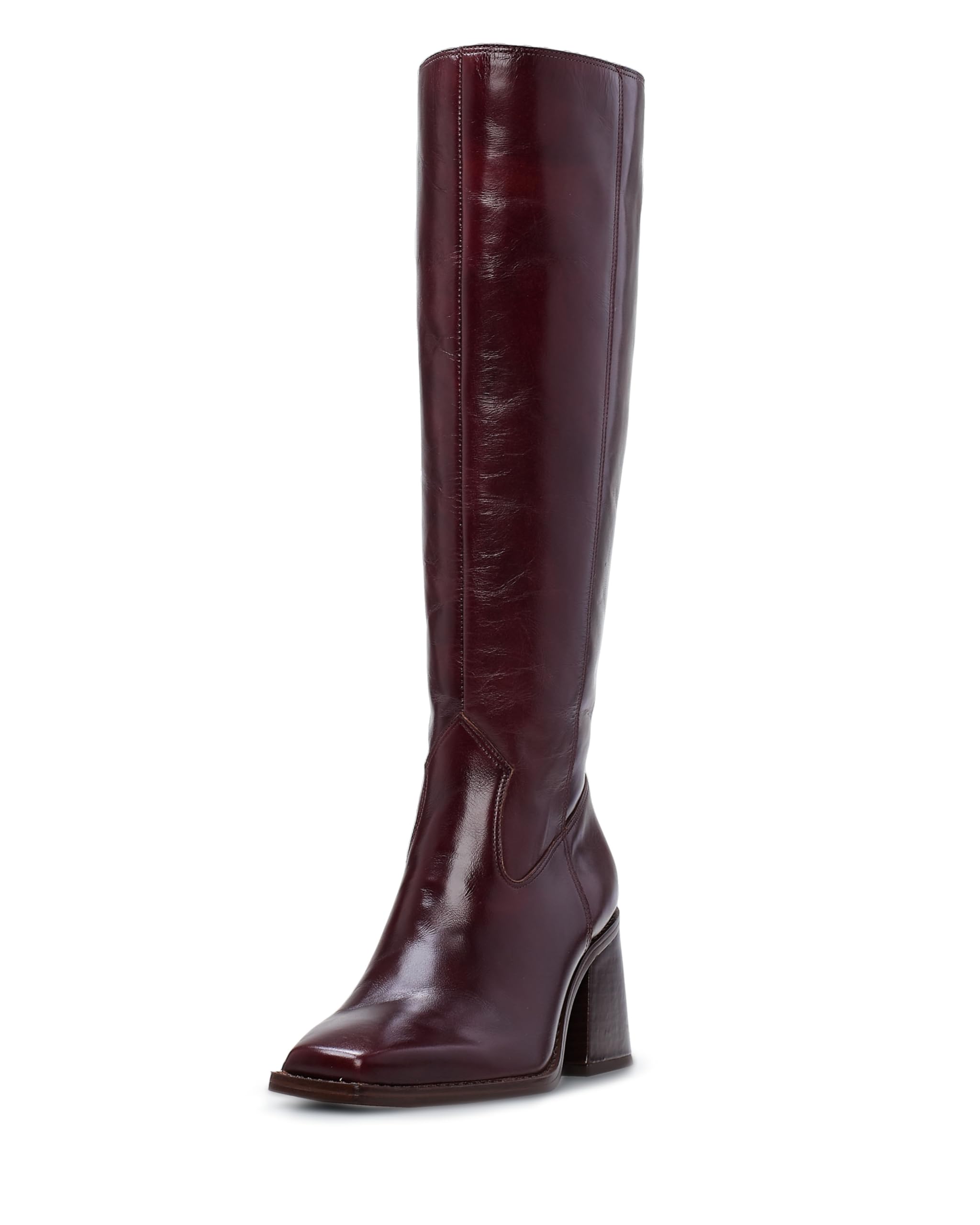 Photo 1 of Vince Camuto Sangeti Wide Calf Stacked Heel Knee High Boot, Dark Mahogany Wide Calf, 7.5