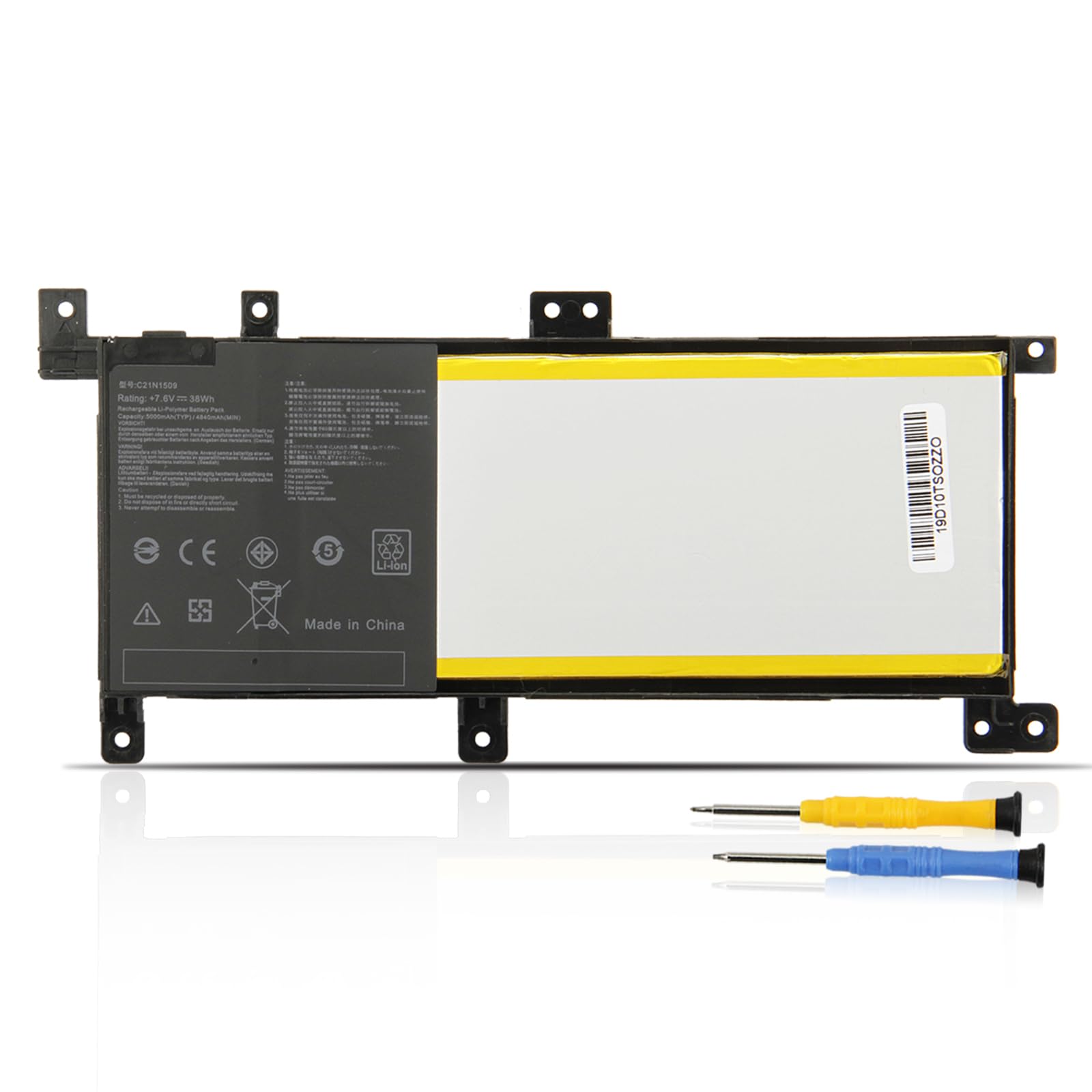 K KYUER C21N1509 Laptop Battery for ASUS Vivobook X556UA X556UB X556UF X556UJ X556UQ X556UQK X556UR X556UV K556U K556UA K556UB K556UF K556UJ K556UQ K556UR A556U A556UA A556UB A556UF A556UJ A556UQ