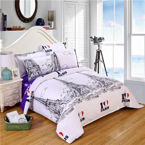 Jessy Home 3D Printed Bedding Sets Sheet Set Queen Size Four Sets of Bedding