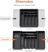Lifewit Extendable Cutlery Drawer Organizer 9 Compartment 33-57cm Black view 3