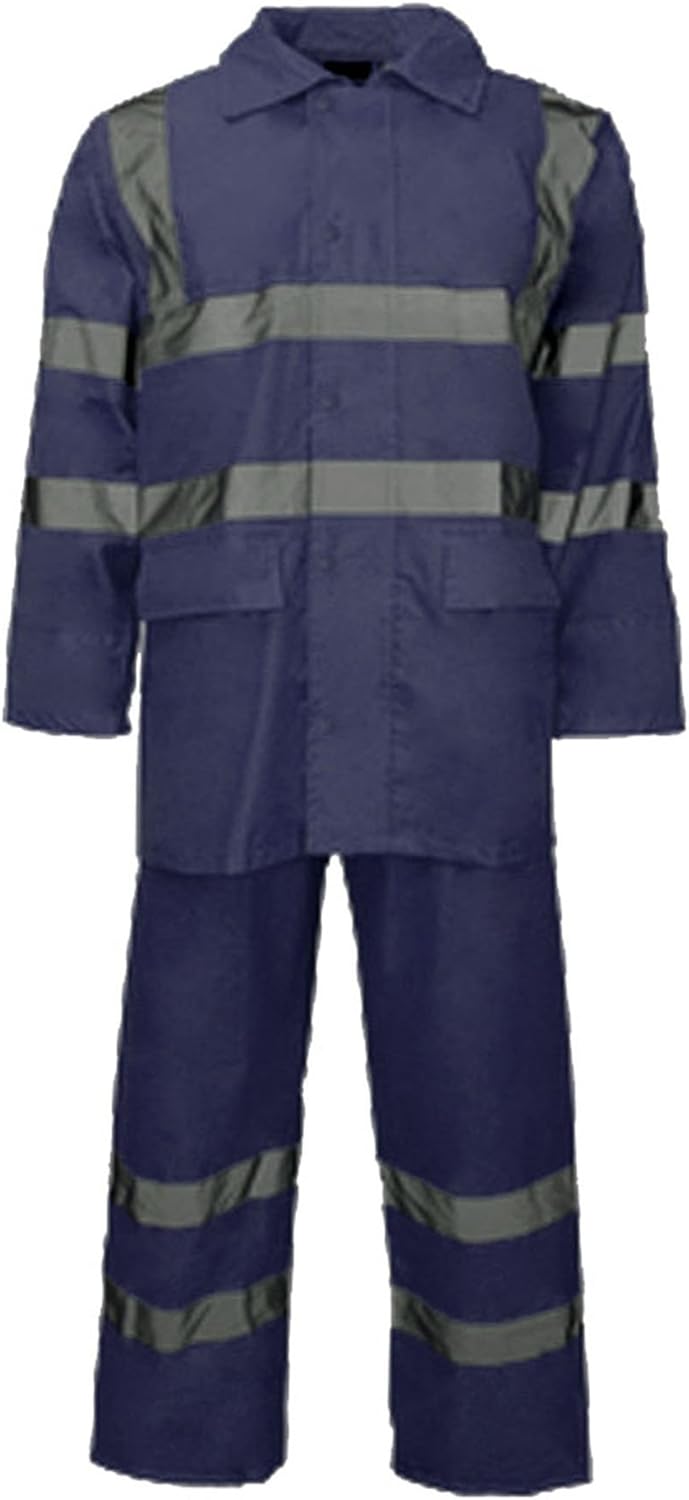 Forever Hi Viz Waterproof Rainsuit Set High Vis Visibility Jacket & Trouser: Clothing
